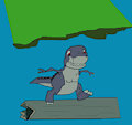 Log-Running Chomper Drawing