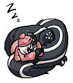 Juniper Napping -- gift art by merlin-the-bruce by JuniperSkunktaur
