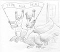 Juniper and Jeff Skunktember 2019 - Sketch by Cervelet
