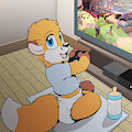 Kenny Plays Super Lucky's Tale - Blankie - YCH by KennyKitsune