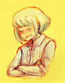 he blush.