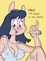 Braless Betty Bunny Returns smoking legal weed by bulletcrow