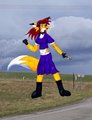 Erika Violet, with T.A.I.L. handgun by terrancejones