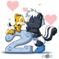 Ozzie n Tavi 2nd Anniversary by OzzieKitSkunk