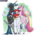 Queen Chrysalis / Shining Armor / Princess Cadance by longtailshort