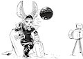 Gurdy in dive gear
