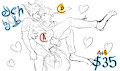 FIXED PRICE YCH - Bridal-Carrying Couple ($35) by postponedmovies