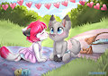 Valentine YCH Rick with wolfpup by RickSoftpaw