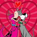 Dino kissing/licking Astro by SuperStarBros