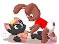 Amy Changes Sierra's Diaper -By CoffeehoundJoe-