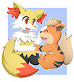Braixen and Growlithe