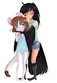 Out of shower hug