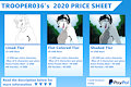 Commission Price Sheet (Revised for 2020)