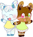 Sugar and Ginger the Deer Twins -By Mythicatalli-