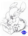 Comm: Stitch's Typewriter lineart