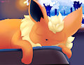Lazy Winter Flareon~ by xerawrapspony