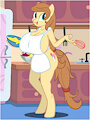 Cream Heart - Nude Apron cooking by ManOfStories