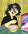 eating cereal by zooshi