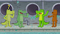Croc and Bert meet Mango and Brash by BearsFlush