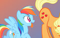 Rainbow loves Apples by RozyFly10