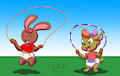 Amy And Maline Jumping Rope -By CoffeehoundJoe-