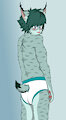 Ethan the Canadian lynx in underwear 2