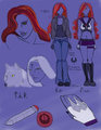 Sailor Fenrir character ref+Tyr by RogueSareth