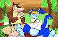Dingodile and Ripper Roo having lunch together by CuteCArtsy1995