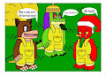 Yellow Overalls Meme with Dingo, Moe, and Jack
