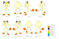 Catty the Meowth Reference Sheet (with Diaper Tape) by jahubbard1