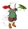 Albino cat fairy by Flaxia