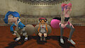Tari, Meggy, and Saiko twerking their big butts by 0640carlos