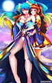 Kirara and Sona by Eskatesai