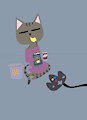 potato chip and cola (chibi anthro pusheen cat) by yunaininjamisterss