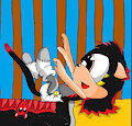 OC character playing with his feet by DEMONDRAGON4777