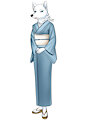 Yukitsune in Teal Kimono by TheLastDemiwolf