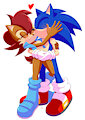 \*Commission*/: Sally Acorn X Sonic The Hedgehog by xXKenTheWolfXx