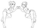 Panda and Yena Love - Inks by Heyzi
