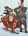 Blitzen and Crash On a Sleighride