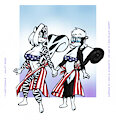 Two Little Patriotic Skunkettes.