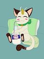 Kitty sipping some milkies~ =^w^=