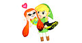 Toon Link saves Inkling girl by OscarVelazquez