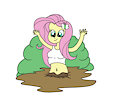 Fluttershy sinking in quicksand by mucky