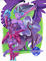 Comm: Nightmare Rarity and Midnight Sparkle