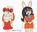 Older bunnies in switched clothes