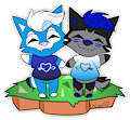 Ashi and Cyano in ACNH - by LeoLamb by AshiWolf