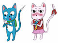 Happy and Charle with plushies by Hasmech