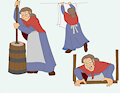 Mrs. Baker action poses 2