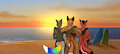 Sunset on the Beach by Luskfoxx