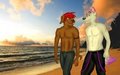 Duke & Wolfbaine on the Beach! by Duke